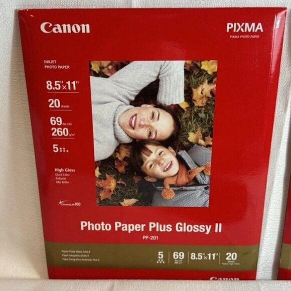 Canon Pixma Photo Paper Plus Glossy II 8.5 x 11- NEW 20 sheets‎ - Picture 1 of 6